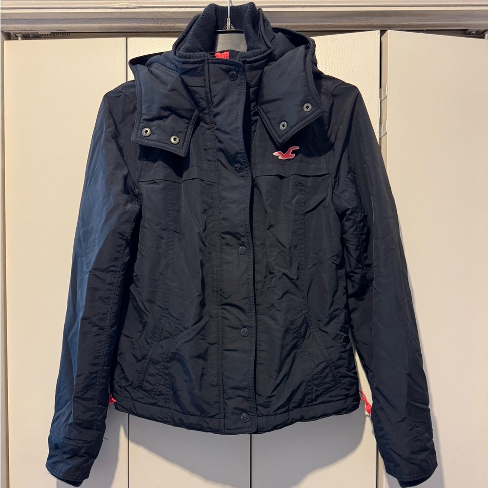 Hollister All Weather Black Jacket Sz L